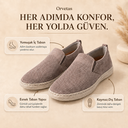 Orvetas ortopedik erkek deri ayakkabı