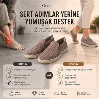 Orvetas ortopedik erkek deri ayakkabı