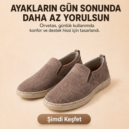 Orvetas ortopedik erkek deri ayakkabı