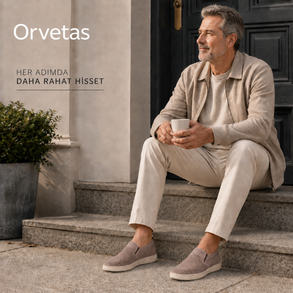 Orvetas ortopedik erkek deri ayakkabı