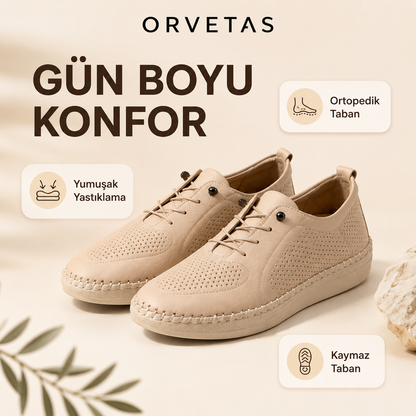 Orvetas ortopedik deri kadın ayakkabı