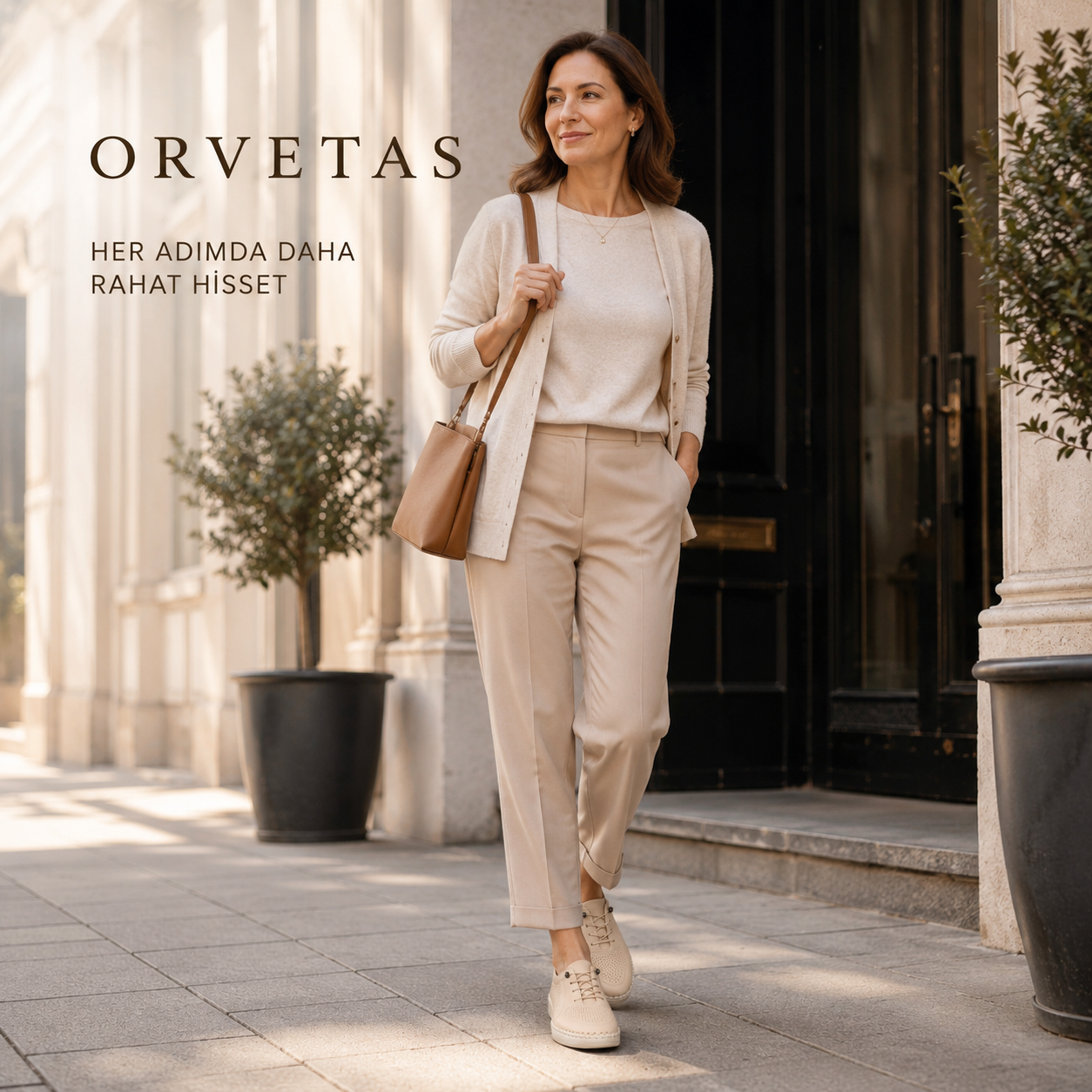 Orvetas ortopedik deri kadın ayakkabı