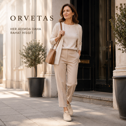 Orvetas ortopedik deri kadın ayakkabı