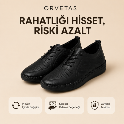 Orvetas ortopedik deri kadın ayakkabı