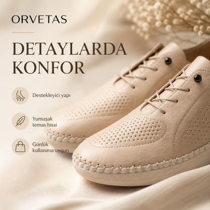 Orvetas ortopedik deri kadın ayakkabı