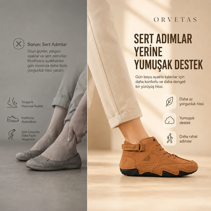 Deri nefes alabilen ortopedik ayakkabı
