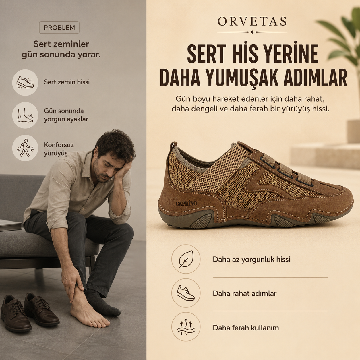 Relaxify ortopedik deri ayakkabı
